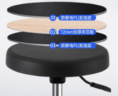 ESD Cleanroom Chair ESD PU Leer ESD Polyurethane Casters oppervlakteweerstand 106-109Ω voor ESD-veilige onderzoeksfaciliteiten