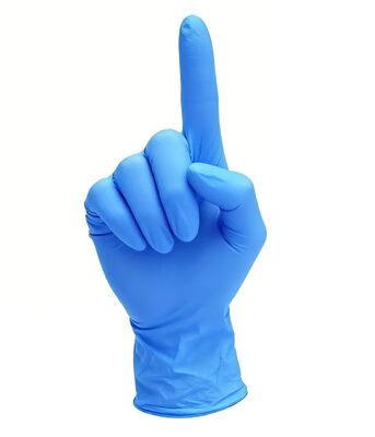 Gecustomiseerde, industriële kwaliteit, latexvrij onderzoek Blauw/oranje, wegwerppoedervrij, 100% nitrilhandschoenen