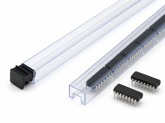 Antistatische IC-opslagbuis van helder PVC met beschermende eindkappen