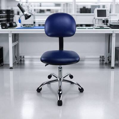 Blauwe ESD PU Lederen Cleanroom Stoel 510-700mm Verstelbaar voor Elektronica Assemblage