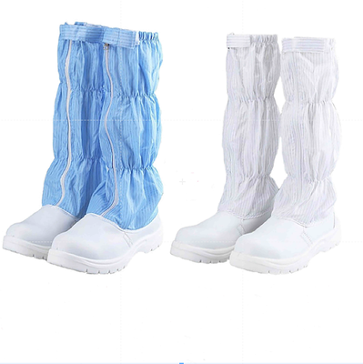 PU leer 5 mm anti statisch stof Wit Blauw Schoenen voor schoon kamertje Ademhalend Herbruikbaar