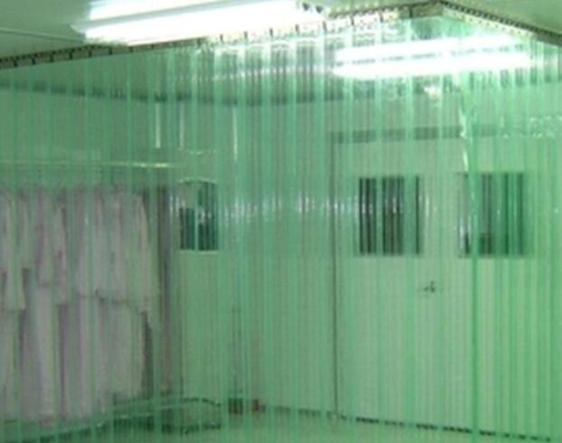De groene Antistatische van de de Strookdeur van Pvc Vinylgordijnen ESD voor de Industrie/Cleanroom