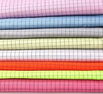 ESD stofwerend weefsel voor cleanrooms, keperbinding, antistatisch en ademend, geleverd op rollen van 150m.