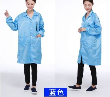 S-XXXL Polyester Ademend ESD Cleanroom-kledingstuk Antistatisch