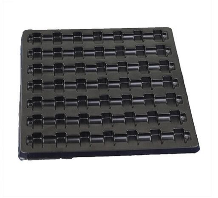 Aangepaste Zwarte ESD Blister Trays voor Opslag en Transport van Elektronische Componenten met Configureerbaar PET PP of PS Materiaal en Vakindeling